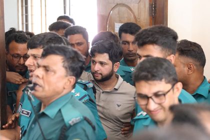 আদালতে তৌহিদ আফ্রিদি। ছবি: জান্নাতুল ফেরদাউস/টাইমস