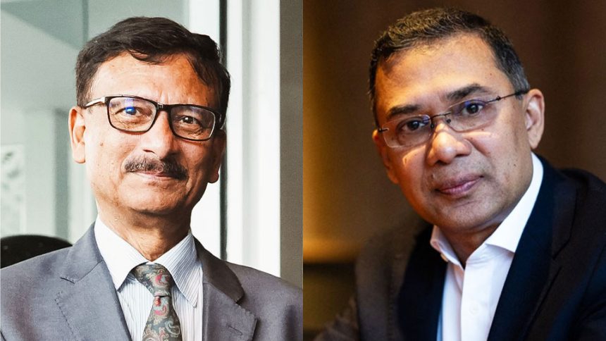 তৌহিদ হোসেন ও তারেক রহমান। ছবি: সংগৃহীত