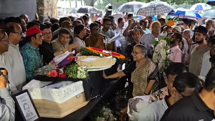 অধ্যাপক মনজুরুলকে শহীদ মিনারে শেষ শ্রদ্ধা