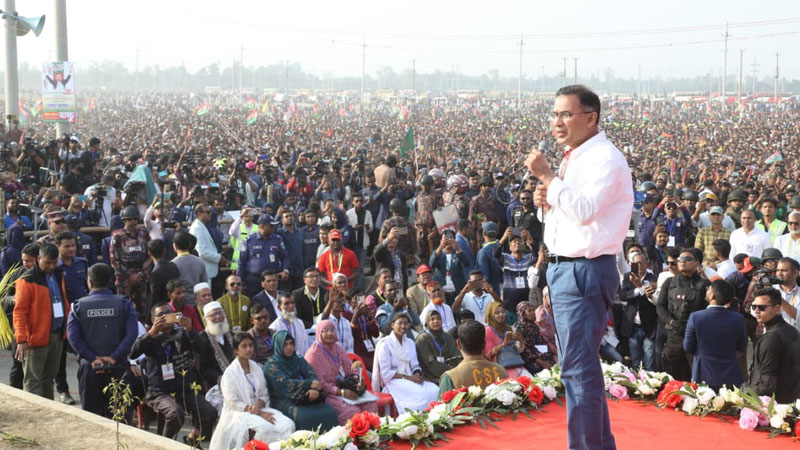 ধানের শীষে ভোট দিয়ে স্বৈরাচারের বিরুদ্ধে জবাব দিন: তারেক