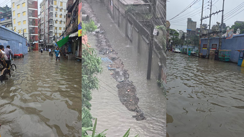জলাবদ্ধতায় পুরান ঢাকার বাসিন্দাদের চরম ভোগান্তি