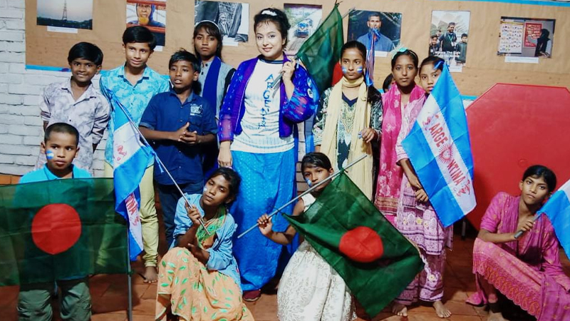 বিশ্বকাপ উপলক্ষে সুবিধাবঞ্চিত শিশুদের নিয়ে টি-শার্ট ডিজাইন কর্মশালা