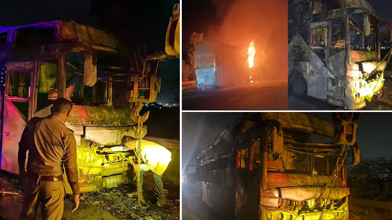 ভারতে স্লিপার বাসে আগুন, নিহত ৯