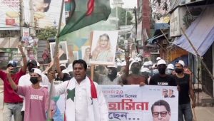 ব্রাহ্মণবাড়িয়ায় নিষিদ্ধঘোষিত ছাত্রলীগের মিছিল