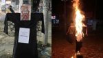 জাবিতে সাঈদীর কুশপুত্তলিকা দাহ, শিক্ষার্থীদের প্রতিবাদ