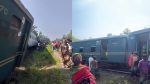 নাওটি স্টেশনে কর্ণফুলী কমিউটারের ৩টি কোচ লাইনচ্যুত