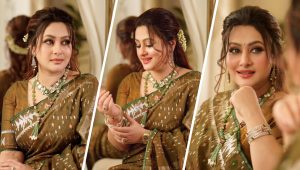 জামদানি শাড়িতে নজর কাড়লেন পূর্ণিমা